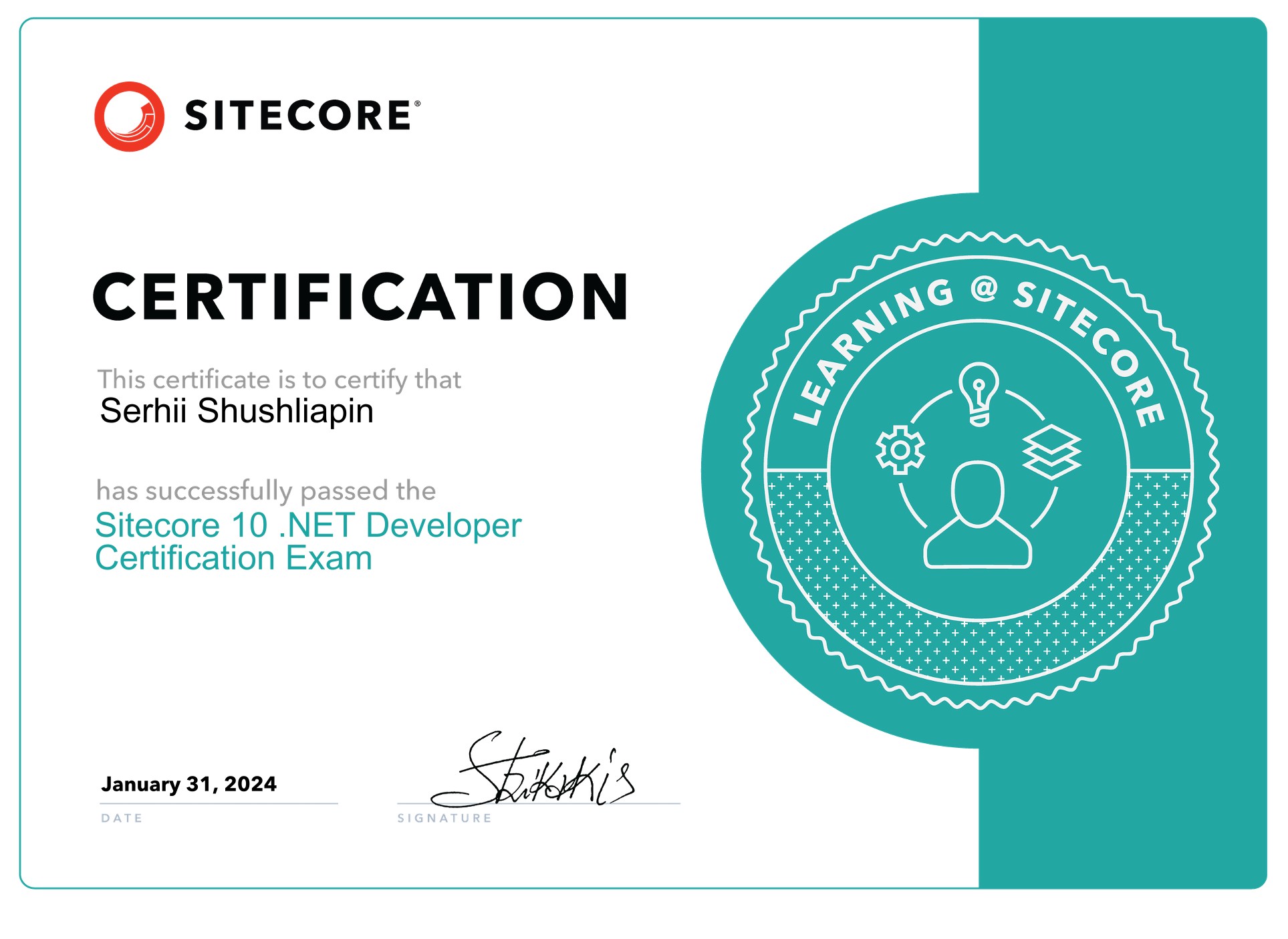 Sitecore 10 .NET Developer Certification Exam