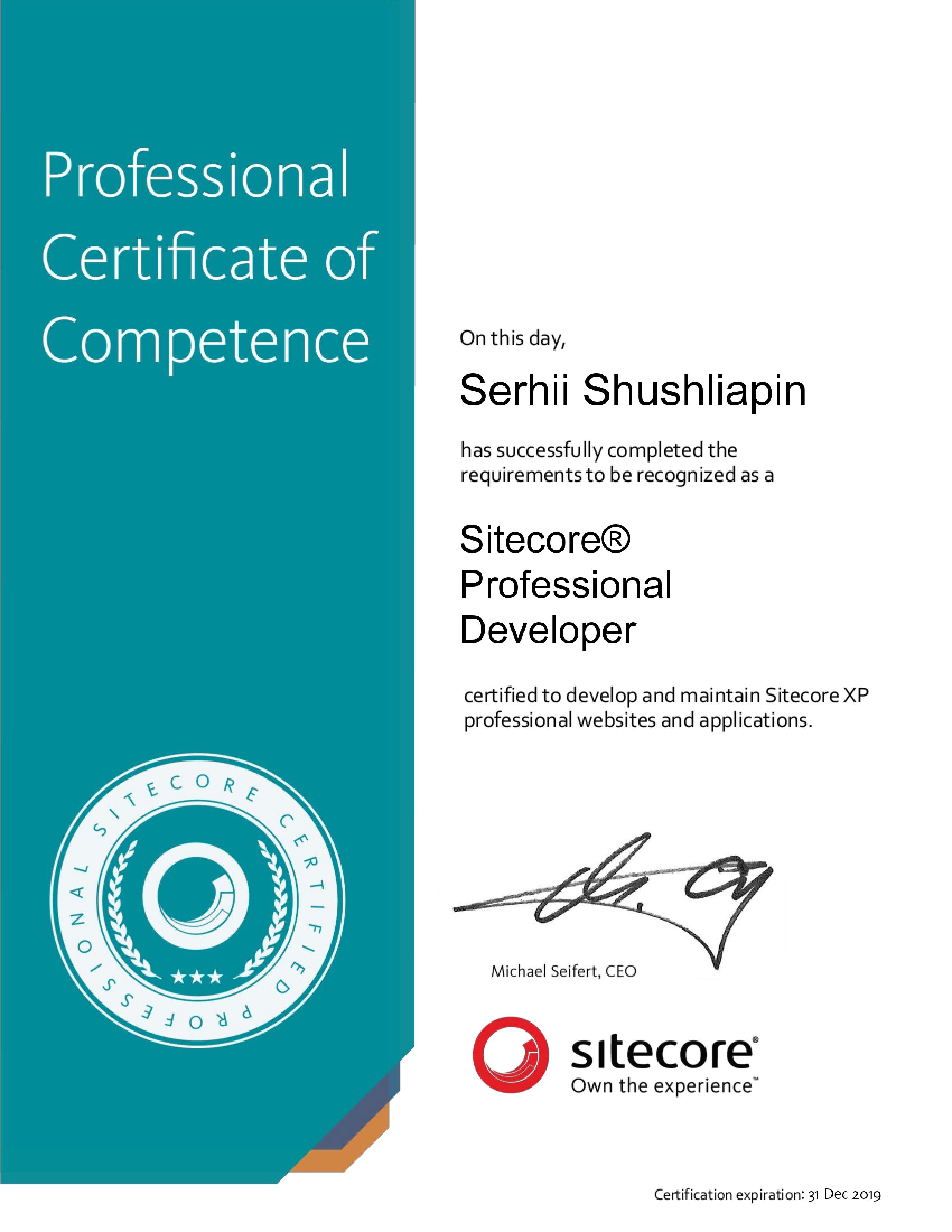 Sitecore® Professional Developer